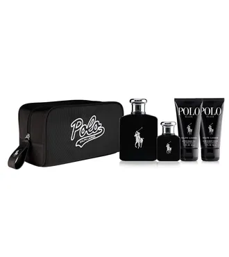 RALPH LAUREN POLO BLACK MENS EDT SET 4.2 4PC